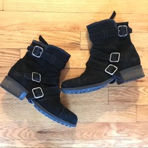Like New Sold Out Ugg Finney Black Boots Booties 7